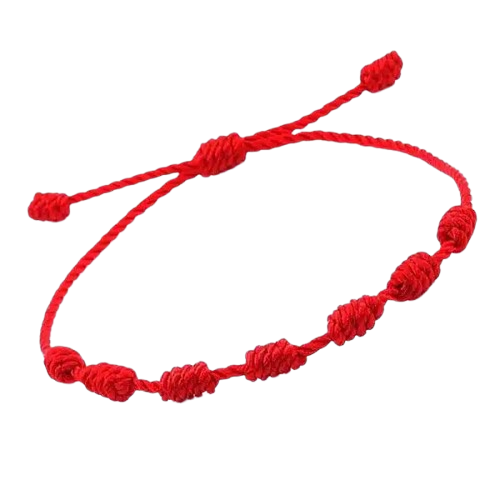 Pulseira dos 7 nós em vermelho