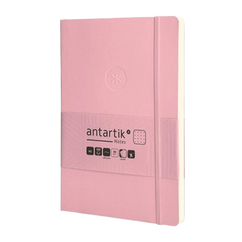 Diário de Desenvolvimento Pessoal A5 dots/pontos com elástico 100 folhas capa mole rosa