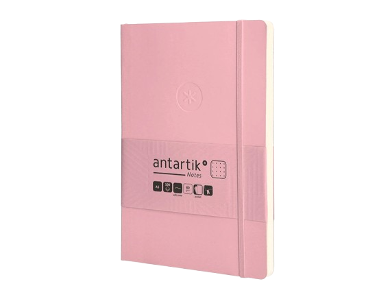 Diário de Desenvolvimento Pessoal A5 dots/pontos com elástico 100 folhas capa mole rosa