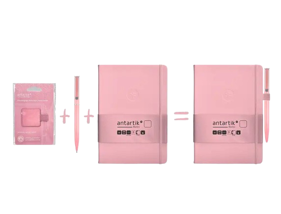 Porta esferográfica para Diário de Desenvolvimento Pessoal autoadesivo turquesa rosa