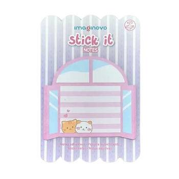 Bloco adesivo janela gatinhos 20 folhas 7x7cm para as tuas frases motivacionais