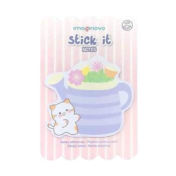 Bloco adesivo vaso gatinhos 20 folhas 7x7cm para as tuas frases motivacionais