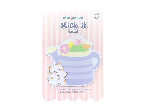 Bloco adesivo vaso gatinhos 20 folhas 7x7cm para as tuas frases motivacionais