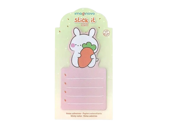 Bloco adesivo coelho com cenoura 20 folhas 6x12,5cm para as tuas frases motivacionais