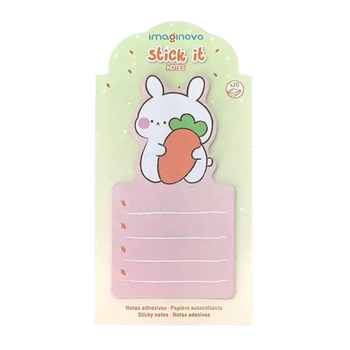 Bloco adesivo coelho com cenoura 20 folhas 6x12,5cm para as tuas frases motivacionais
