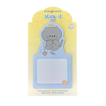 Bloco adesivo gatinho à pesca 20 folhas 6x12,5cm para as tuas frases motivacionais