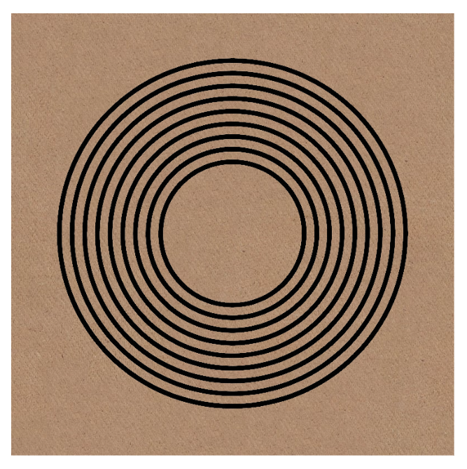 Gráfico de Radiestesia MDF cru 3,2mm 20x20 9 Círculos