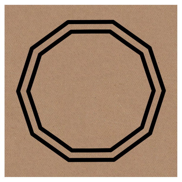 Gráfico de Radiestesia MDF cru 3,2mm 20x20 Decágono duplo