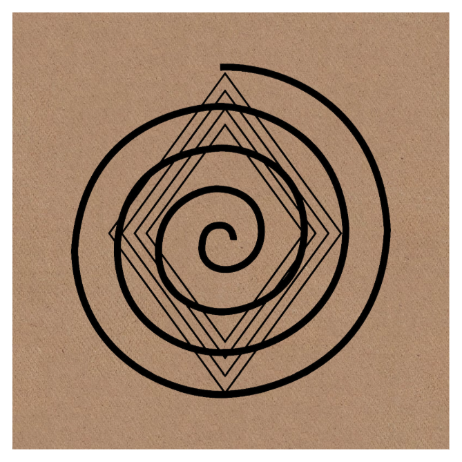 Gráfico de Radiestesia MDF cru 3,2mm 20x20 Espiral Cósmica