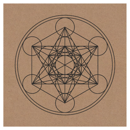 Gráfico de Radiestesia MDF cru 3,2mm 20x20 Cubo Metatron