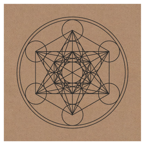 Gráfico de Radiestesia MDF cru 3,2mm 20x20 Cubo Metatron