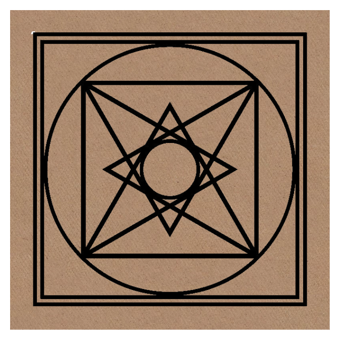 Gráfico de Radiestesia MDF cru 3,2mm 20x20 Pirâmide Plana