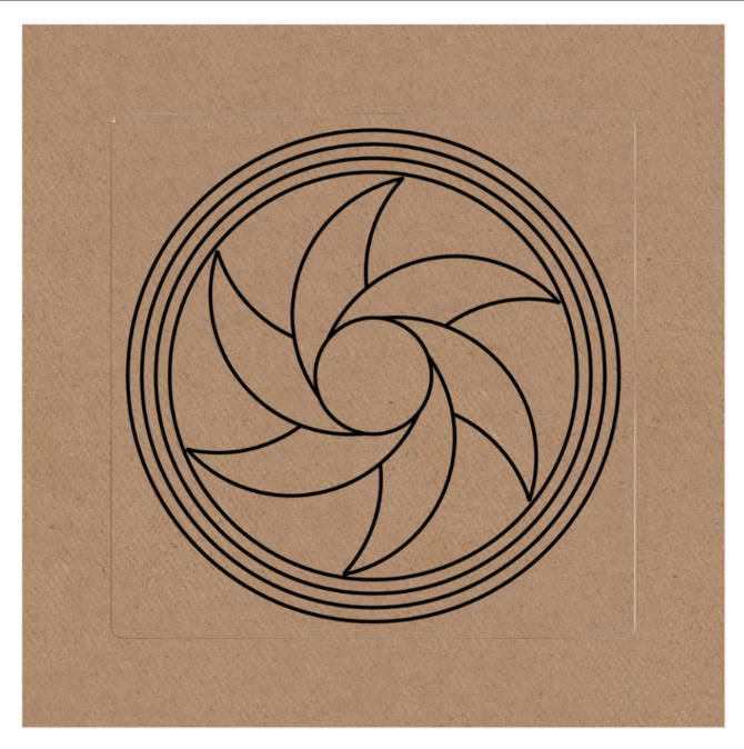 Gráfico de Radiestesia MDF cru 3,2mm 20x20 Triturador. 