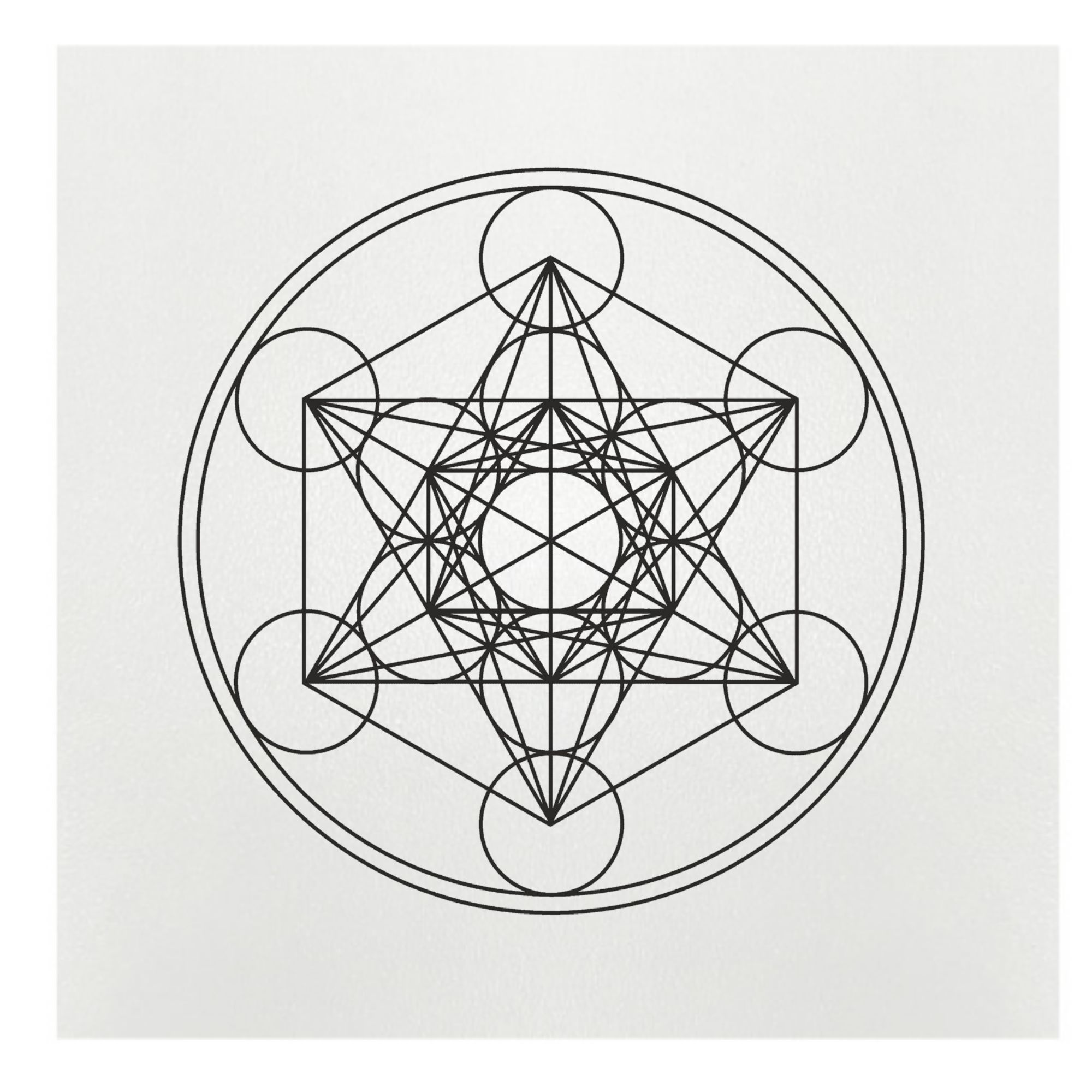 Gráfico de Radiestesia MDF branco 3,2mm 20x20 Cubo Metatron