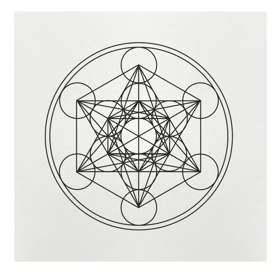 Gráfico de Radiestesia MDF branco 3,2mm 20x20 Cubo Metatron