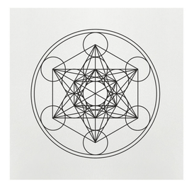 Gráfico de Radiestesia MDF branco 3,2mm 20x20 Cubo Metatron