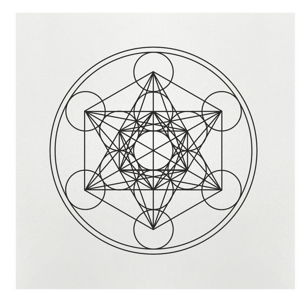 Gráfico de Radiestesia MDF branco 3,2mm 20x20 Cubo Metatron