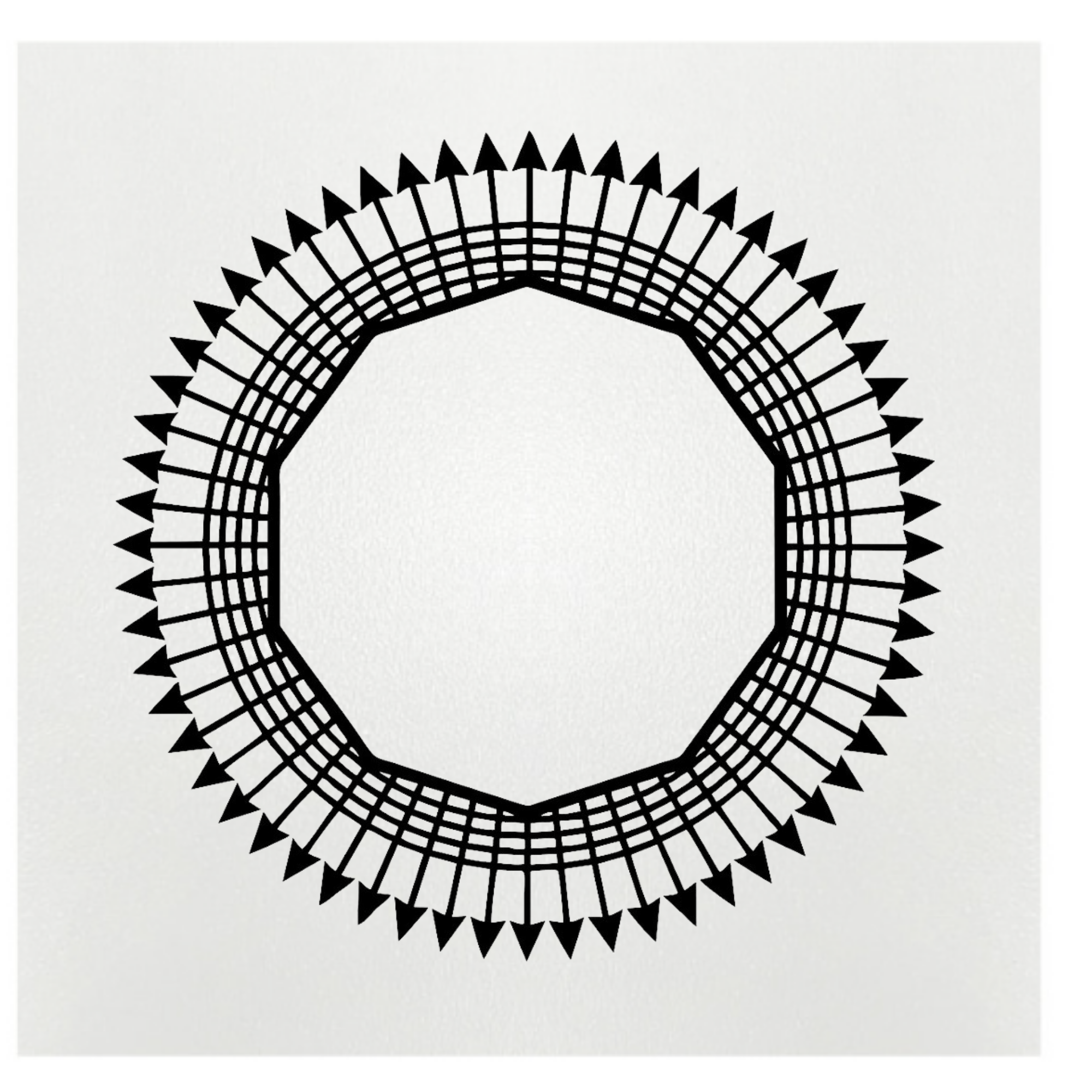 Gráfico de Radiestesia MDF branco 3,2mm 20x20 Desimpregnador