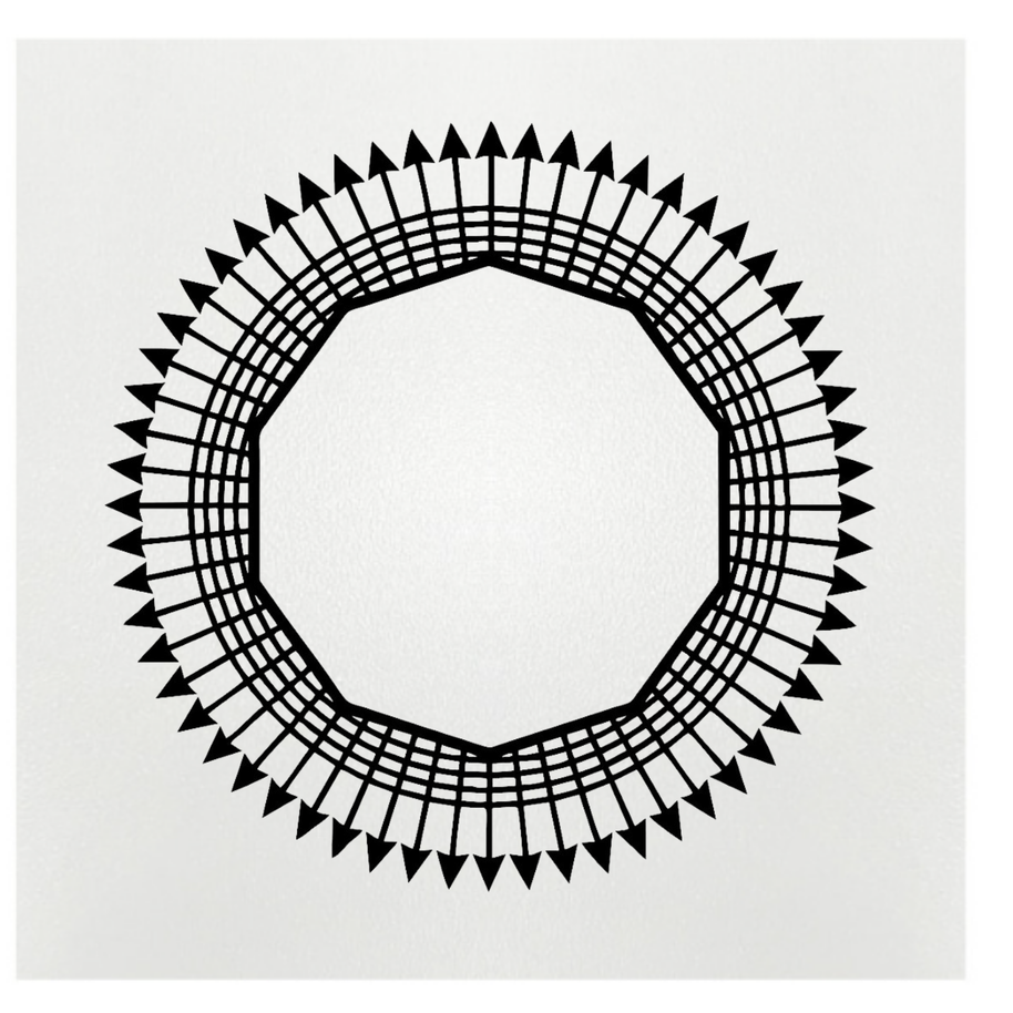 Gráfico de Radiestesia MDF branco 3,2mm 20x20 Desimpregnador