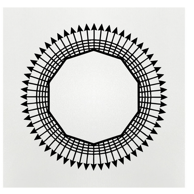 Gráfico de Radiestesia MDF branco 3,2mm 20x20 Desimpregnador
