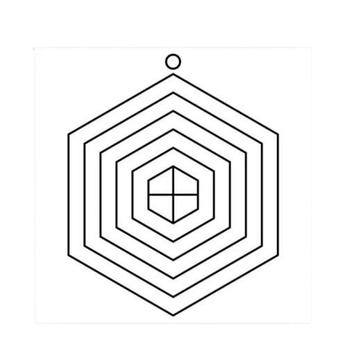 Gráfico de Radiestesia MDF branco 3,2mm 20x20 Escudo Protetor