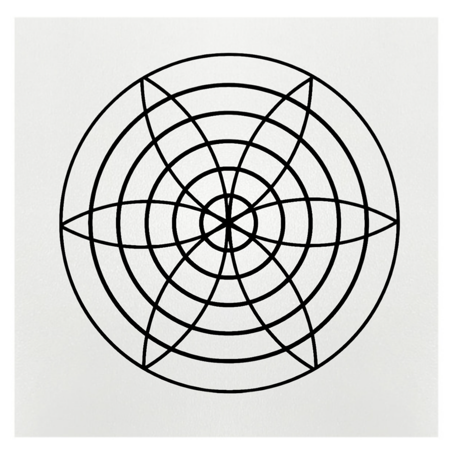 Gráfico de Radiestesia MDF branco 3,2mm 20x20 Harmonia