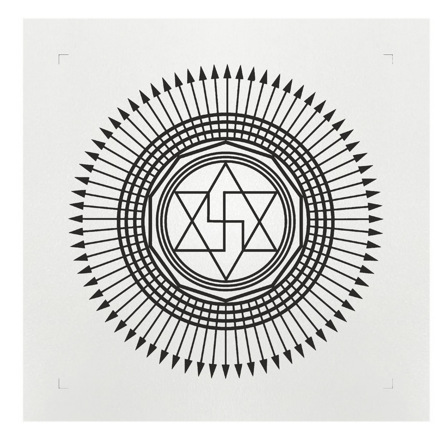 Gráfico de Radiestesia MDF branco 3,2mm 20x20 Queima de Karma