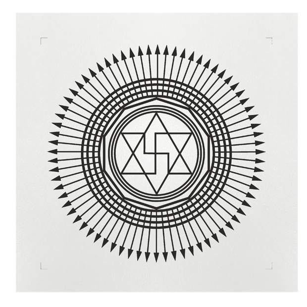 Gráfico de Radiestesia MDF branco 3,2mm 20x20 Queima de Karma