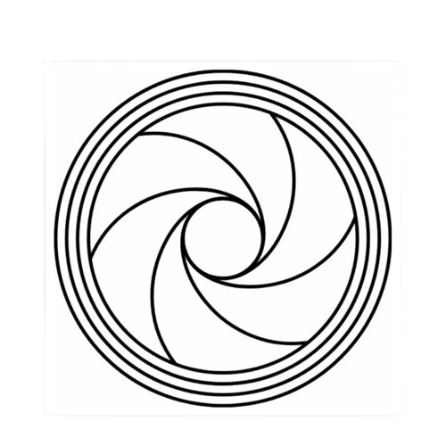 Gráfico de Radiestesia MDF branco 3,2mm 20x20 Diafragma Horário
