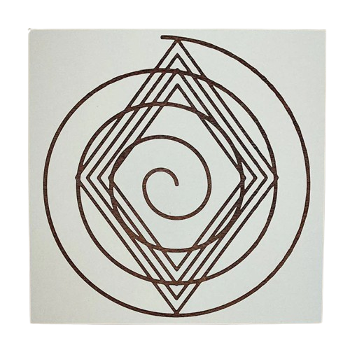 Gráfico de Radiestesia MDF branco 3,2mm 20x20 Espiral Cósmica