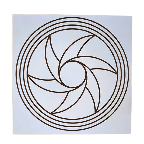 Gráfico de Radiestesia MDF branco 3,2mm 20x20 Triturador.  Imagem meramente ilustrativa