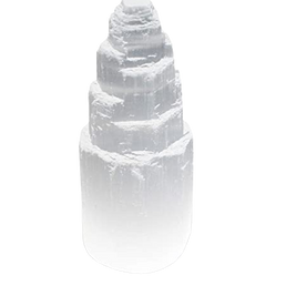 Pedra natural em bruto Torre de Selenite 15cm
