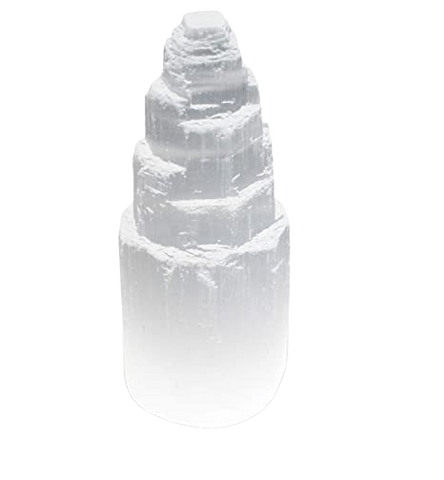 Pedra natural em bruto Torre de Selenite 15cm